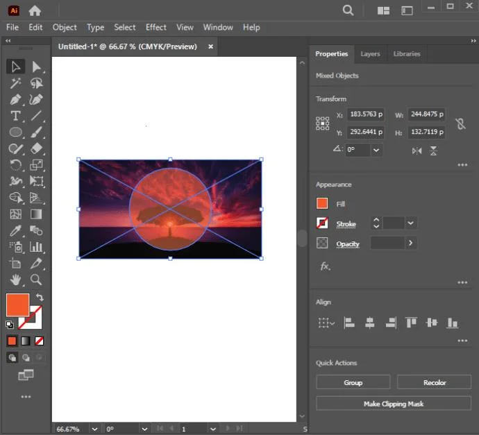 Как да създадете изрязваща маска в Illustrator