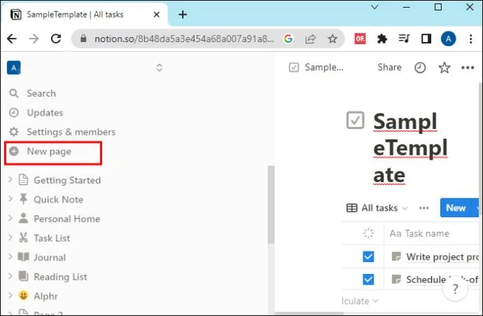 Как да направите страница шаблон в Notion