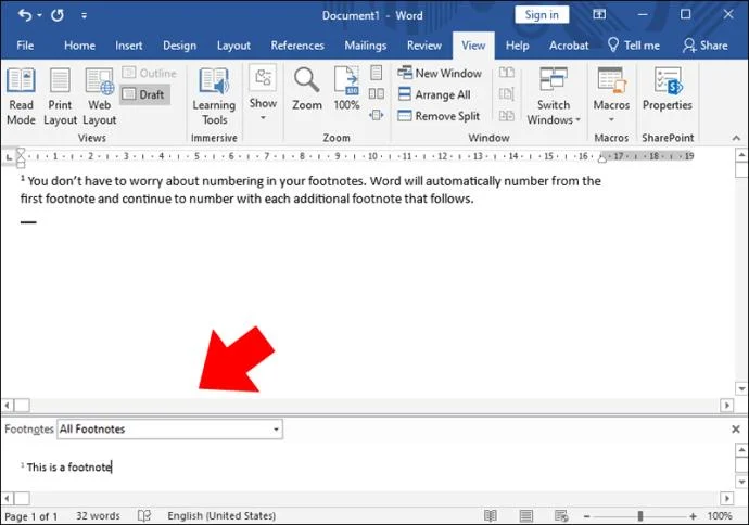 Как да добавите бележки под линия в Microsoft Word