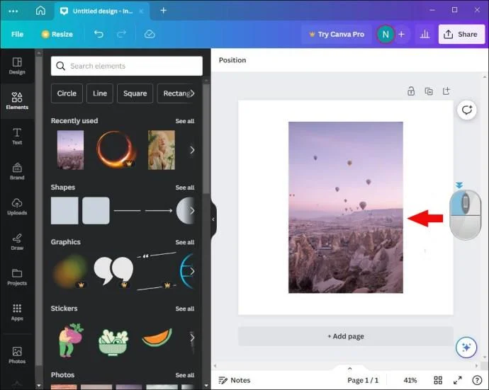 Как да добавите снимка към рамка в Canva