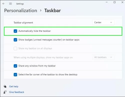 Hvernig á að gera verkefnastikuna minni í Windows 11