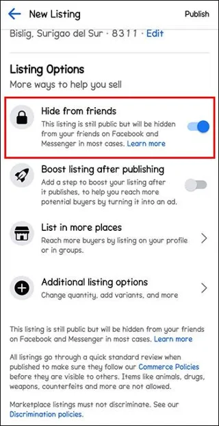 Πώς να αποκρύψετε τις καταχωρίσεις στο Facebook Marketplace από φίλους