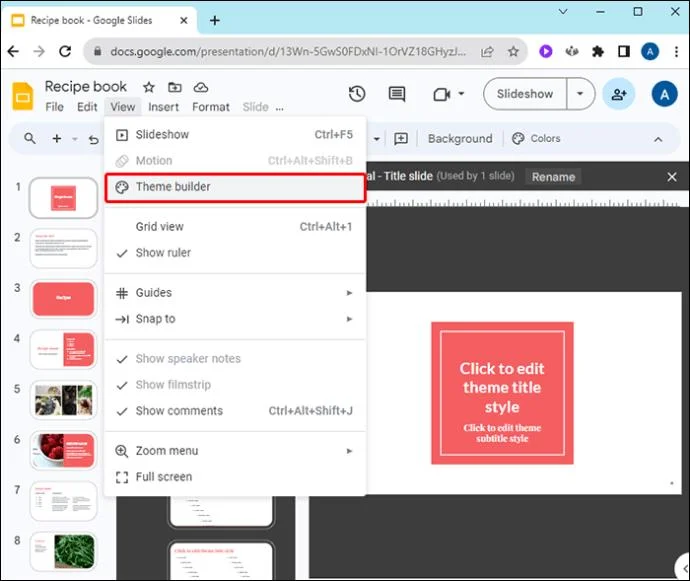 Как да промените цветовете на темата в Google Презентации