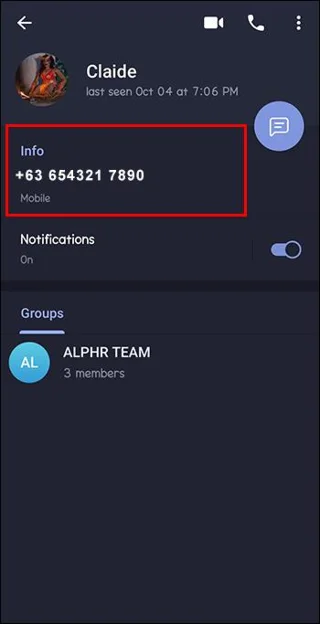 Как да видите нечий телефонен номер в Telegram