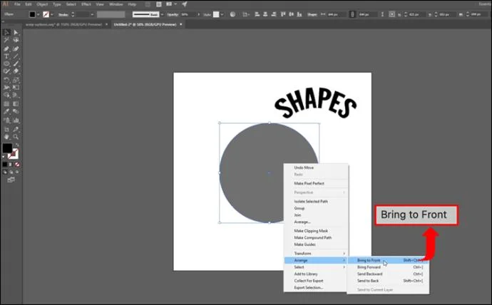 Как да направите текст във форма в Illustrator