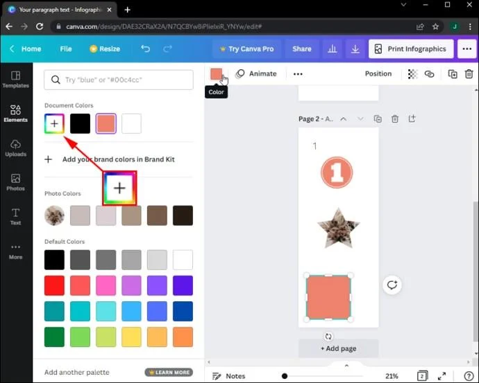Как да добавите номера на страници в Canva