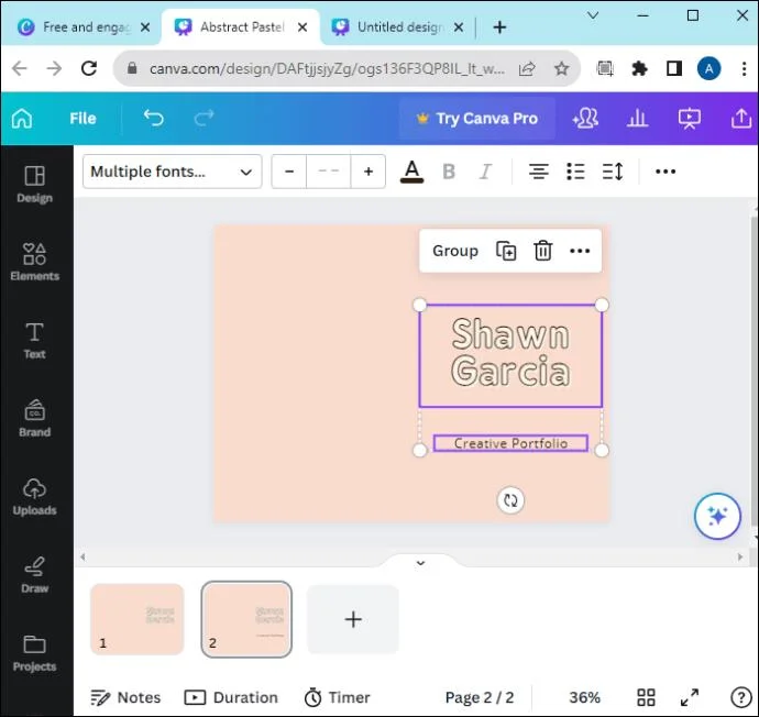 Как да направите текст да се показва при щракване в Canva
