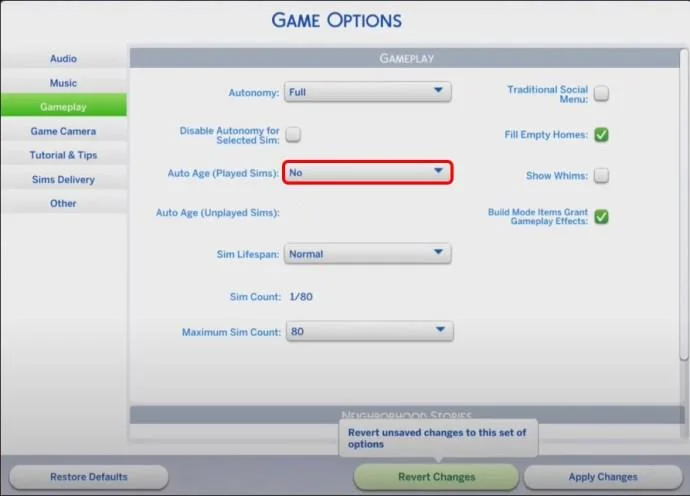Kuinka sammuttaa ikääntyminen Sims 4:ssä