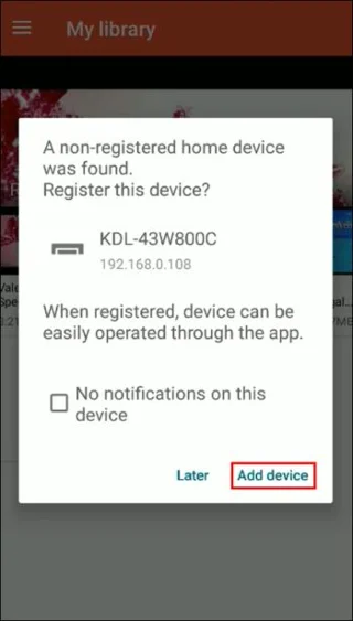 Програма Sony TV Remote для Android
