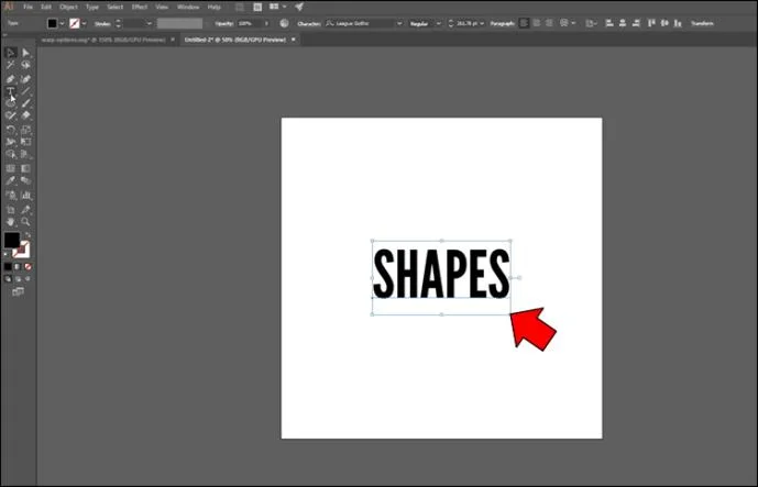 Как да направите текст във форма в Illustrator