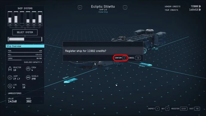 Как да продадете кораб в Starfield