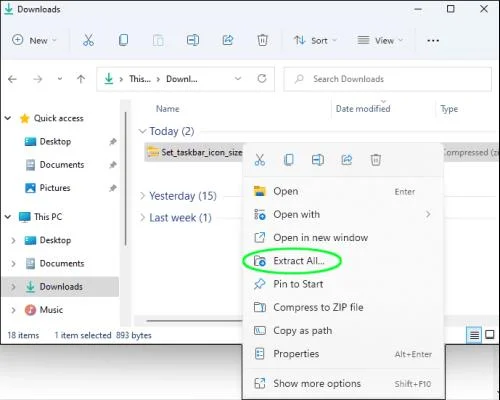 Hvernig á að gera verkefnastikuna minni í Windows 11