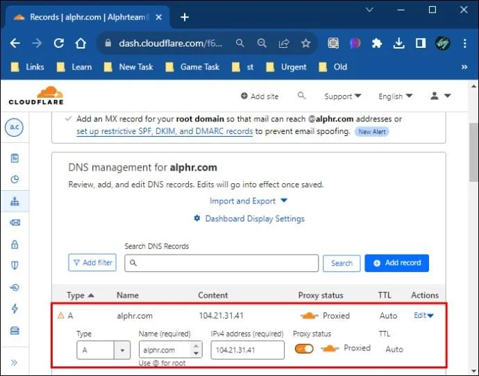 Cloudflare: Как да добавите TXT запис