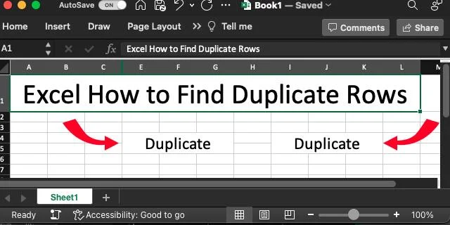 Как да намерите дублиращи се редове в Excel Как да намерите дублиращи се редове в Excel