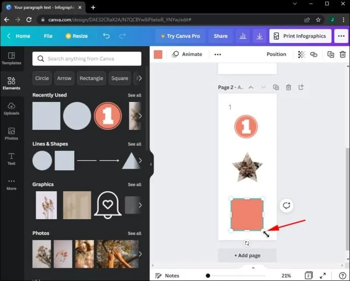 Как да добавите номера на страници в Canva