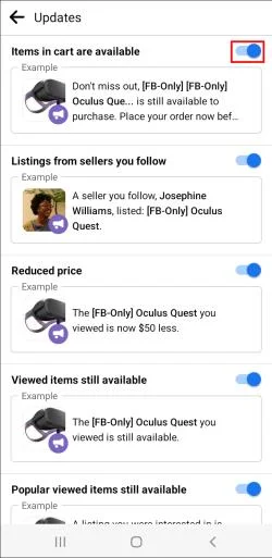 Как да настроите предупреждения във Facebook Marketplace