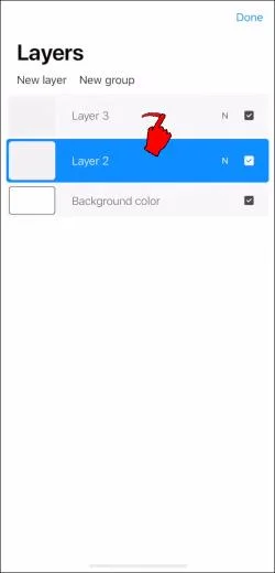 Kā Procreate izvēlēties vairākus slāņus