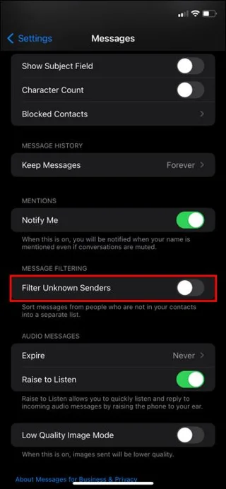 Kuinka estää viestit IMessagessa