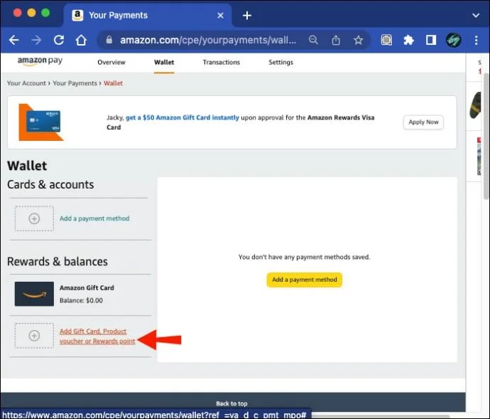 Как да използвате карта за подарък Amex, Mastercard или Visa в Amazon