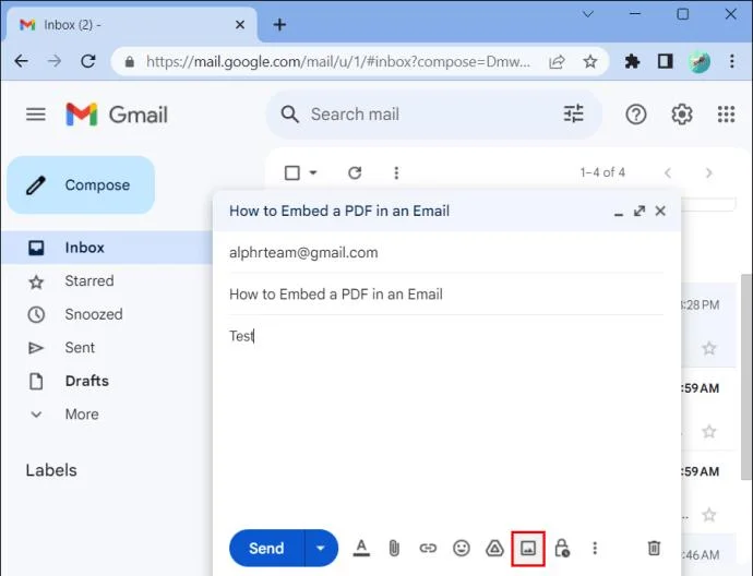 Как да вградите PDF в имейл