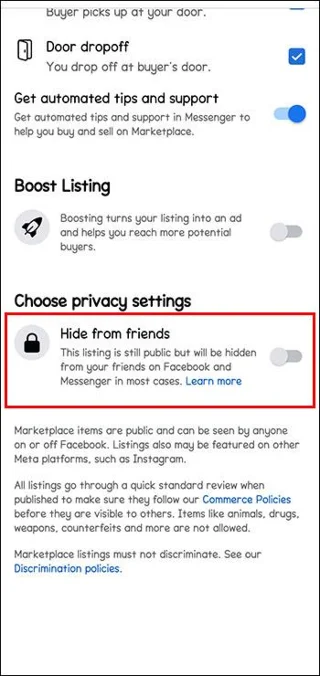 Πώς να αποκρύψετε τις καταχωρίσεις στο Facebook Marketplace από φίλους