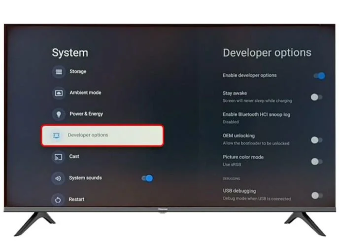 Kehittäjätilan kytkeminen päälle tai pois päältä Hisense-televisiossa