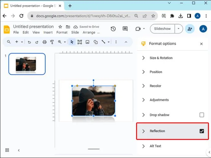 Как да промените формата на изображение в Google Презентации