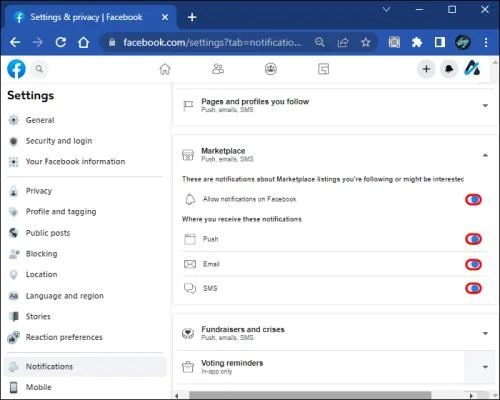 Как да настроите предупреждения във Facebook Marketplace