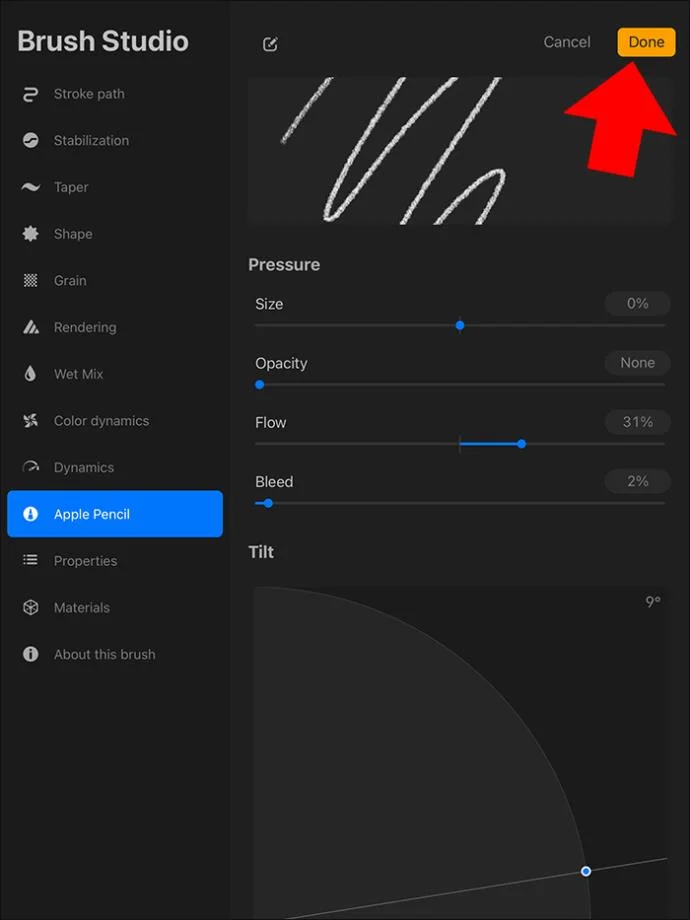 Procreate: Πώς να απενεργοποιήσετε την ευαισθησία πίεσης