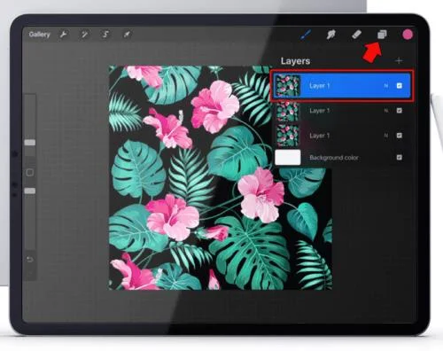 Kā Procreate izvēlēties vairākus slāņus