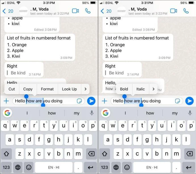 Как да форматирате текст в WhatsApp