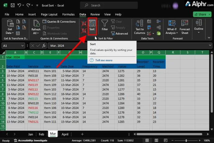Как да сортирате в Excel