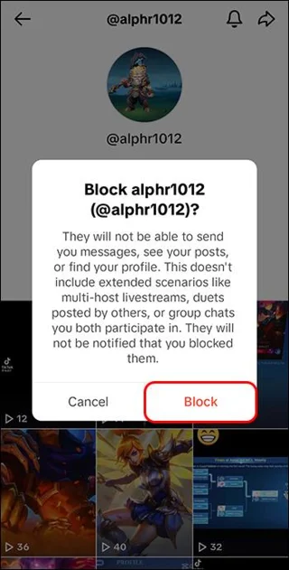 Как да блокирате потребител в TikTok