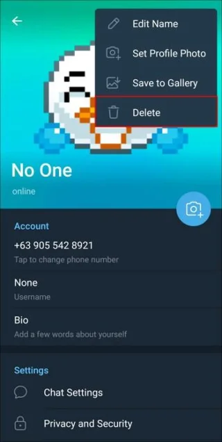 Πώς να διαγράψετε φωτογραφίες προφίλ στο Telegram