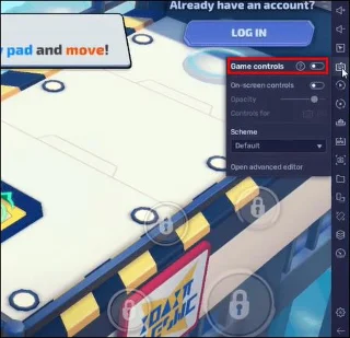 Как да скриете контролите в BlueStacks