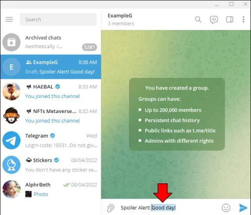 Как да използвате етикета спойлер в Telegram