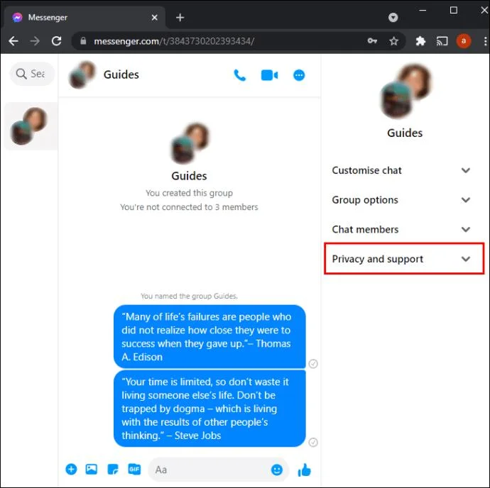 Как да напуснете група във Facebook Messenger