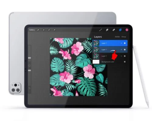 Kā Procreate izvēlēties vairākus slāņus