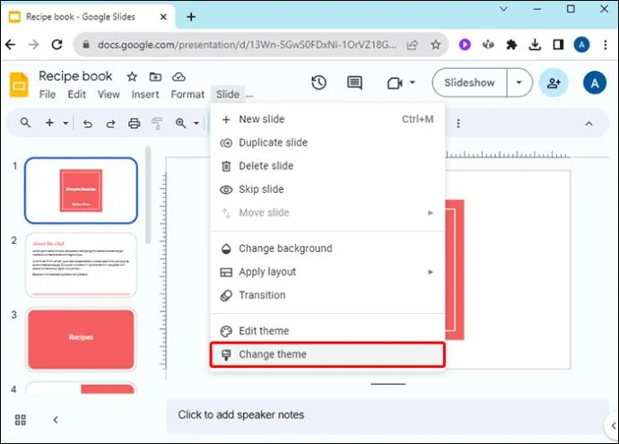 Как да промените цветовете на темата в Google Презентации