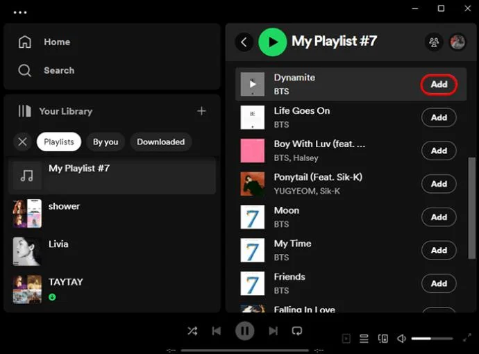 Как да добавите няколко песни към плейлист в Spotify