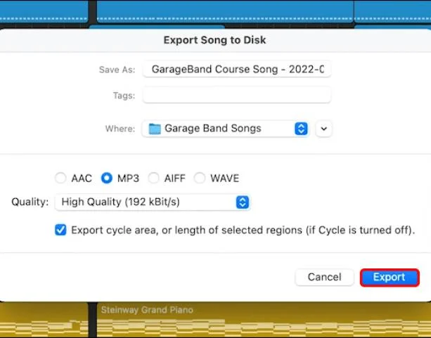 Πώς να κάνετε εξαγωγή σε MP3 στο Garageband
