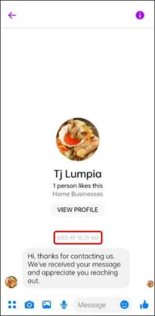 Как да видите часа на съобщението в Messenger