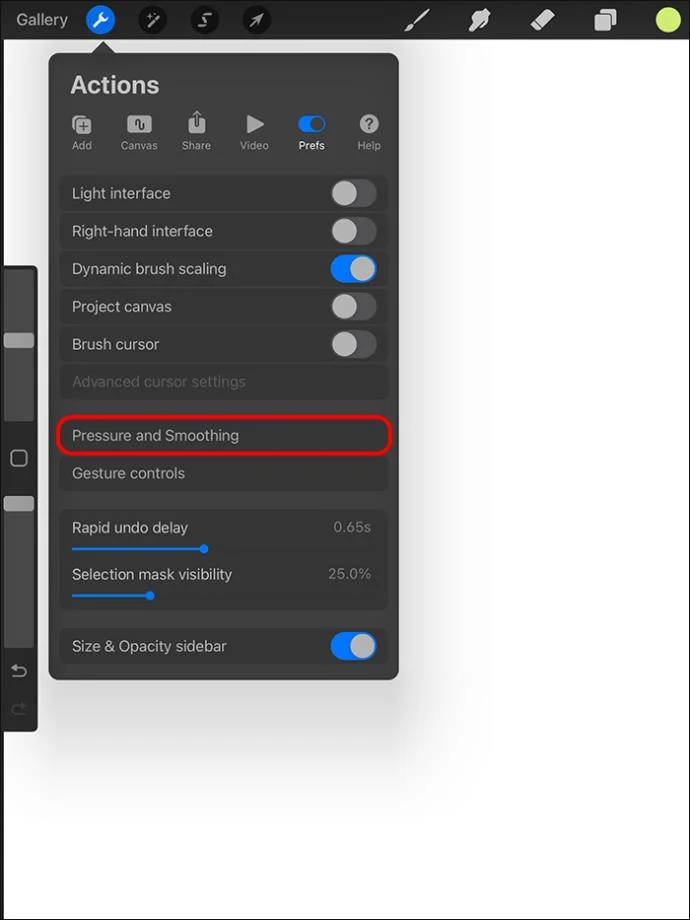Procreate: Πώς να απενεργοποιήσετε την ευαισθησία πίεσης