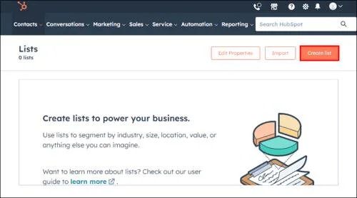 Πώς να δημιουργήσετε μια λίστα στο HubSpot