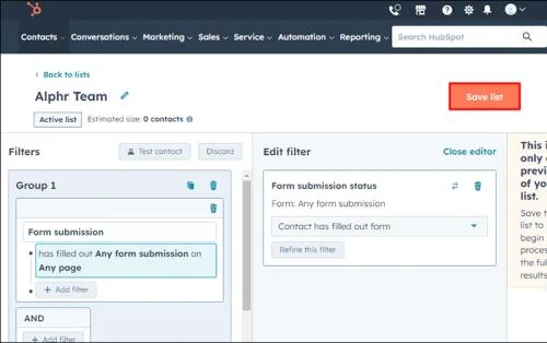 Πώς να δημιουργήσετε μια λίστα στο HubSpot