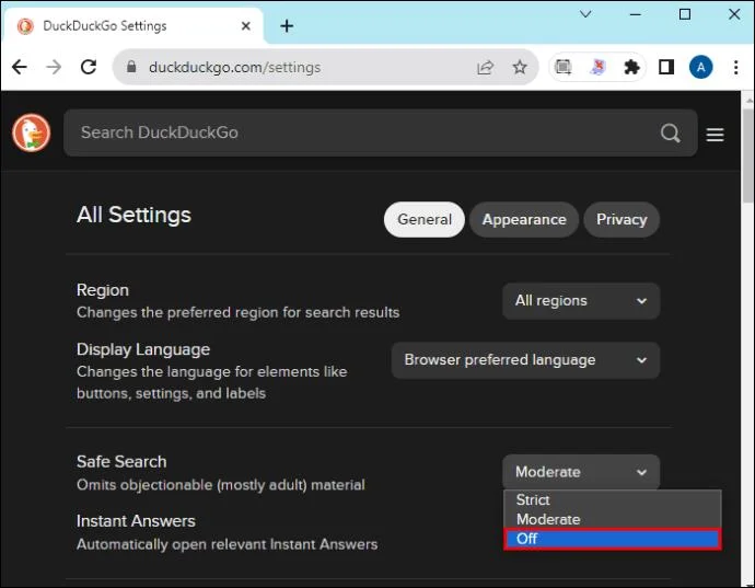 Как да изключите SafeSearch