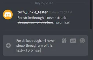 Как да задраскате или зачеркнете текст в Discord