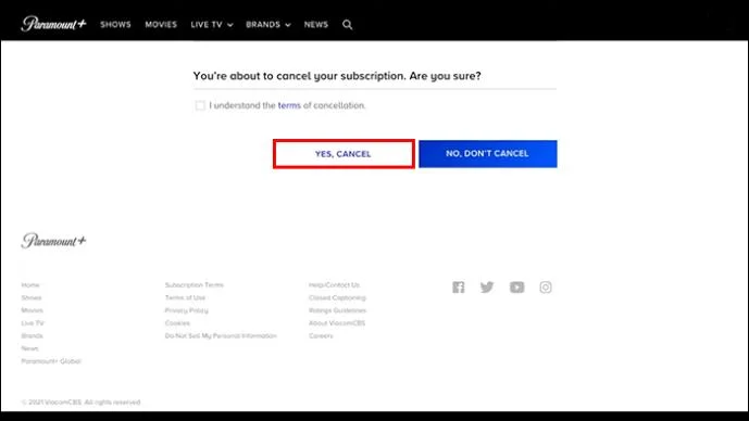Как да прекратите абонамента си за Paramount Plus