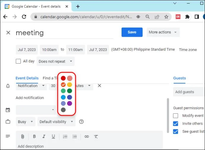 Ето защо някои събития са бели в календара на Google