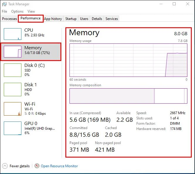 Як перевірити, скільки оперативної пам’яті має пристрій Windows 10